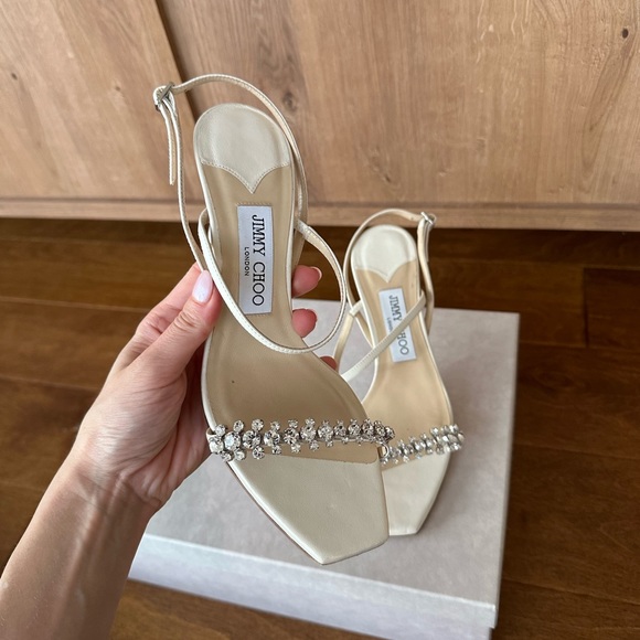 Jimmy Choo Women's Meira 85 Embellished High Heel Slide Sandals - Picture 3 of 7